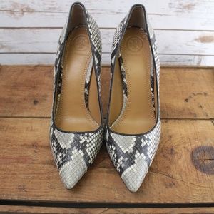 Tory Burch Elana Snake Embossed Pumps Sz 7